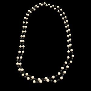 Vintage Black and White Beaded Necklace